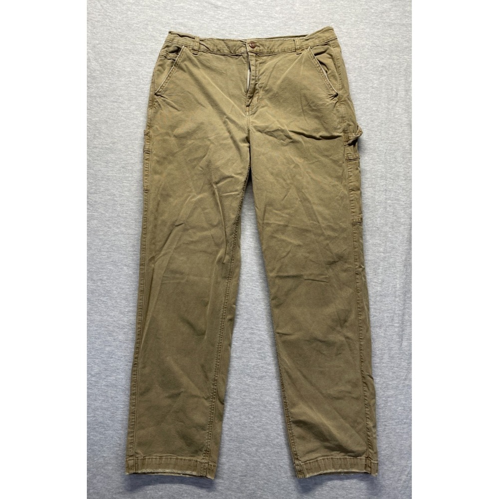 American Eagle Outfitters Carpenter Pants Womens 16 Khaki Denim Cotton Stretch